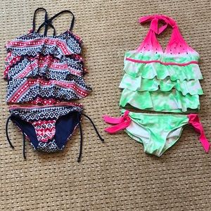 Two girls size 8 Justice Bathing suits